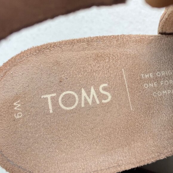 TOMS suede leather peep toe heels Size 9 - Picture 4 of 7